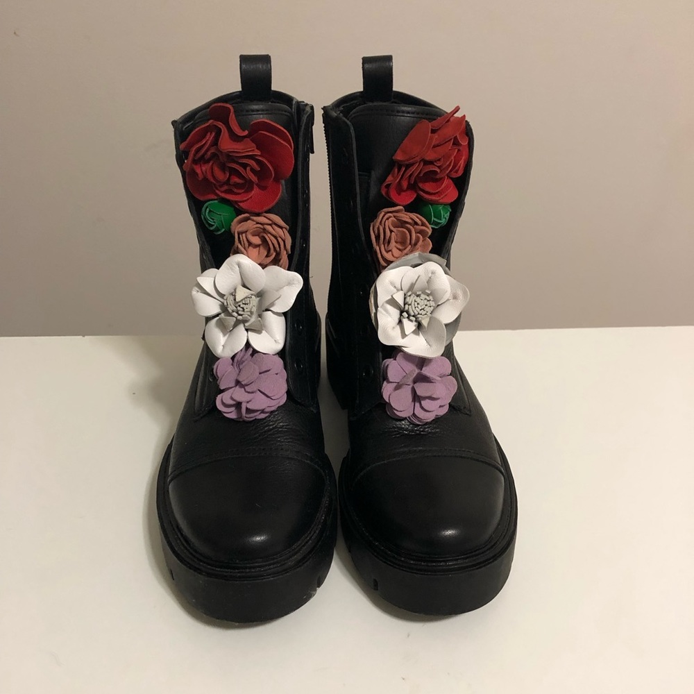 Katy Perry floral combat boots